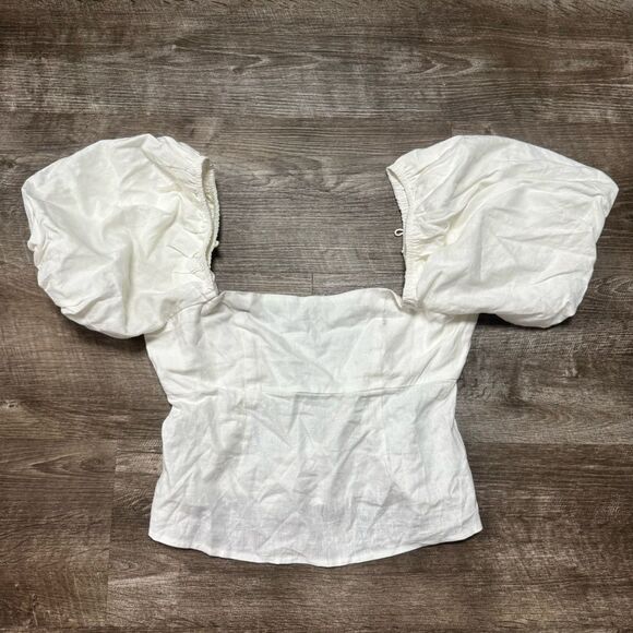 Francesca’s Puff Sleeve Crop Top Size Small - Picture 1 of 11